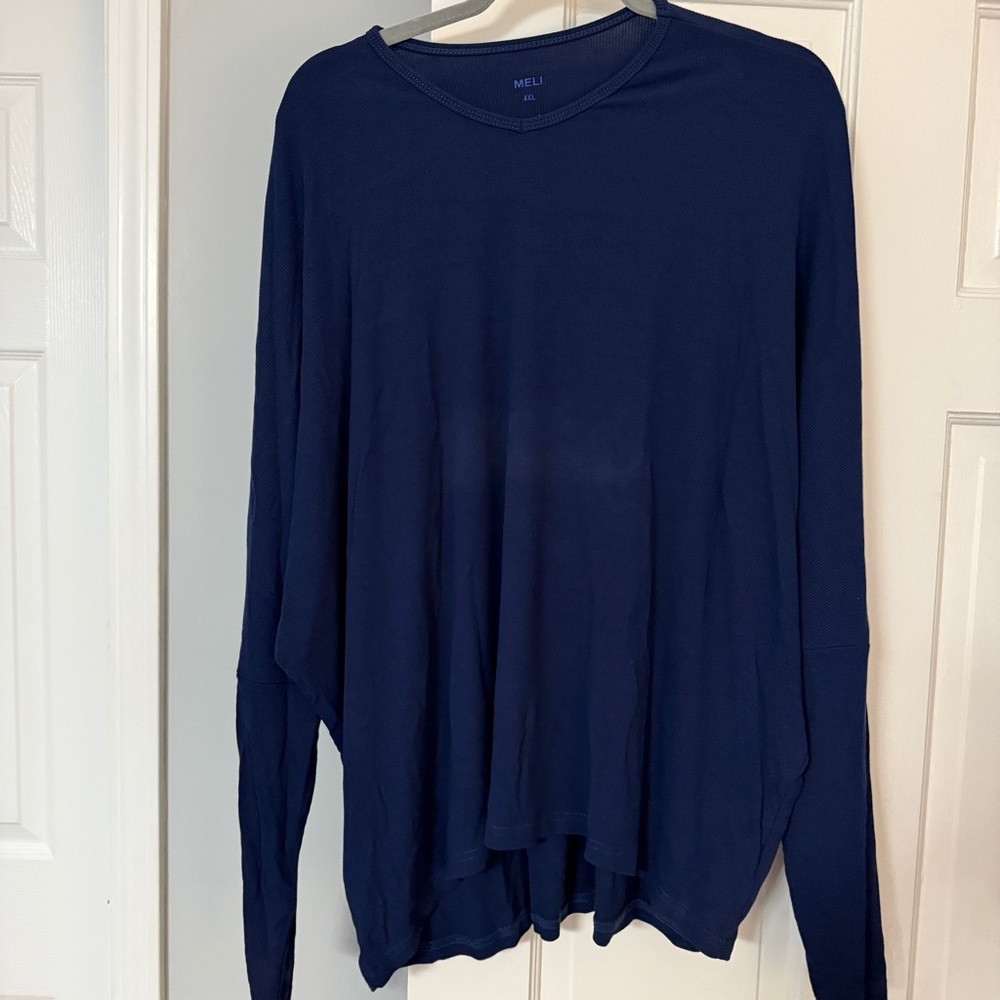 Navy Blue Long Sleeve Top